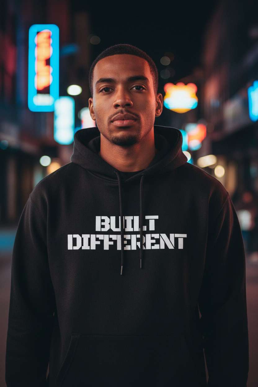 Built Different Logo Hoodie – Men’s Stylish Sweatshirt